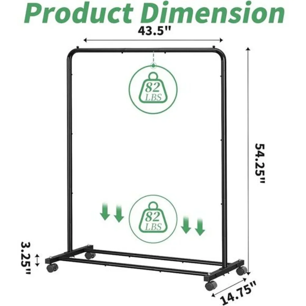 rolling garment rack with shelves clothing organizer hanging clothes stand black